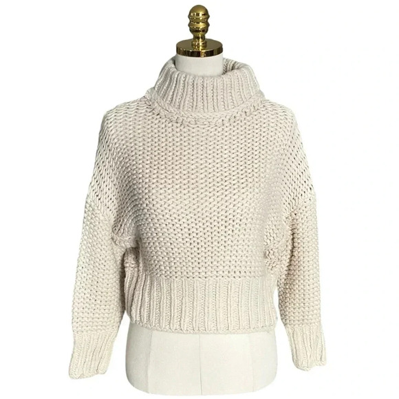 FREE PEOPLE | My Only Sunshine Cotton Blend Crew Neck Sweater in Neutral Size XS - Picture 9 of 14